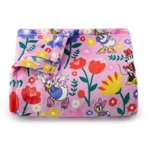 The Big One Pink Floral & Character Plush Throw Blanket